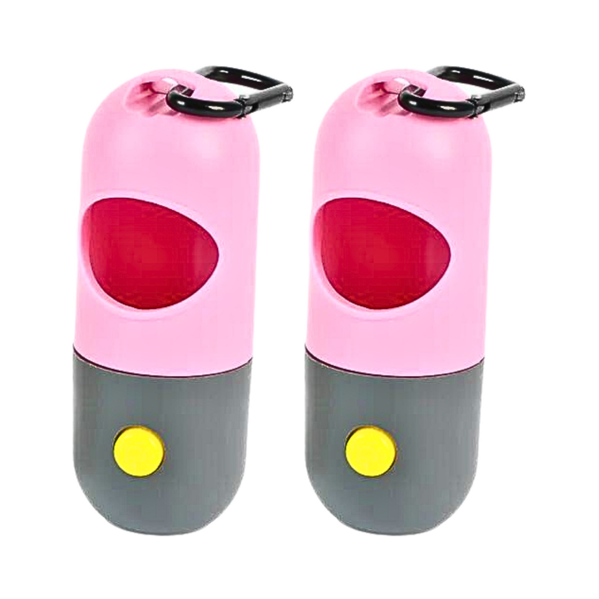 Dog Waste Bag Holders w/LED flashlight- Set of Two
