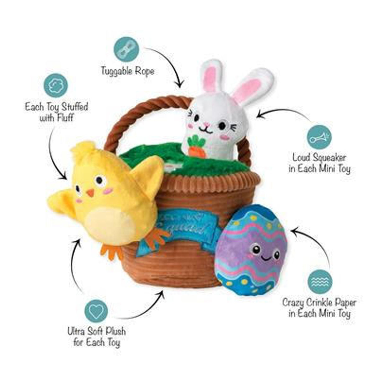 Egg Hunt and Seek Plush Dog Toys