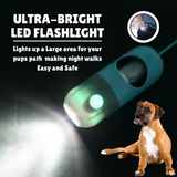 Box of Dog Waste Bags with LED Flashlight Holder