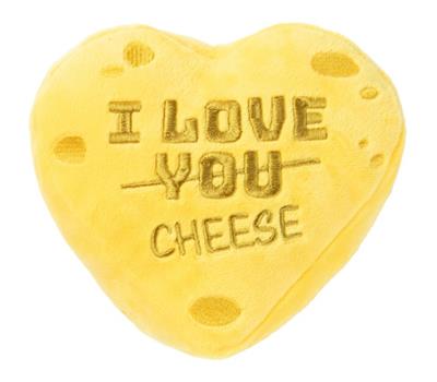 Cheese Heart Plush Dog Toy
